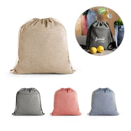 CHANCERY. Sacola tipo mochila eem 70% algodão reciclado e 30% poliéster reciclado sem tingimento (140 g/m²) Code.: 92928 - foto 1