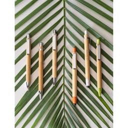 MELLO. Conjunto de caneta esferográfica com escrita em azul e lapiseira, ambas em bambu Code.: 51162 - foto 4