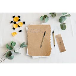 LEAF. Conjunto de caneta esferográfica com escrita em azul e lapiseira em papel kraft Code.: 91846 - foto 4