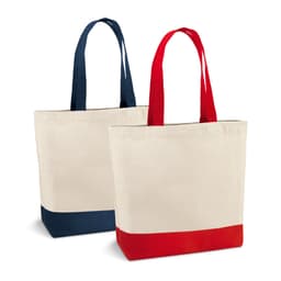 EDMONTON. Sacola 100% algodão canvas (280 g/m²) com bolso interior e alças e fundo coloridos Code.: 92822 - foto 2