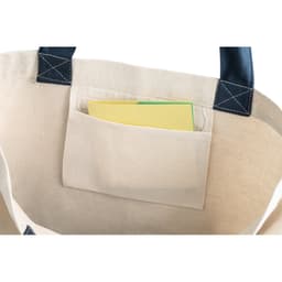 EDMONTON. Sacola 100% algodão canvas (280 g/m²) com bolso interior e alças e fundo coloridos Code.: 92822 - foto 5