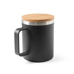 LAUDA. Copo de viagem em aço inox 90% reciclado, térmico com parede dupla isolada a vácuo e tampa em bambu 420 mL Code.: 94276 - foto 6