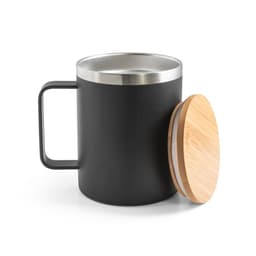 LAUDA. Copo de viagem em aço inox 90% reciclado, térmico com parede dupla isolada a vácuo e tampa em bambu 420 mL Code.: 94276 - foto 8