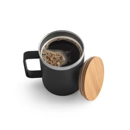 LAUDA. Copo de viagem em aço inox 90% reciclado, térmico com parede dupla isolada a vácuo e tampa em bambu 420 mL Code.: 94276 - foto 10