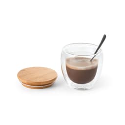 ECUADOR M. Copo em vidro isotérmico (borossilicato), térmico com parede dupla isolada a ar e tampa de bambu 250 mL Code.: 94766 - foto 9