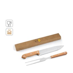 MOJO. Kit churrasco em caixa presente de papel kraft reciclado com 2 utensílios em aço inox e bambu Code.: 94399 - foto 4
