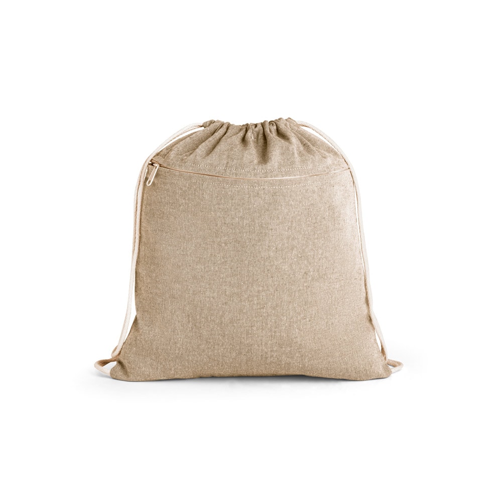 CHANCERY. Sacola tipo mochila eem 70% algodão reciclado e 30% poliéster reciclado sem tingimento (140 g/m²) Code.: 92928