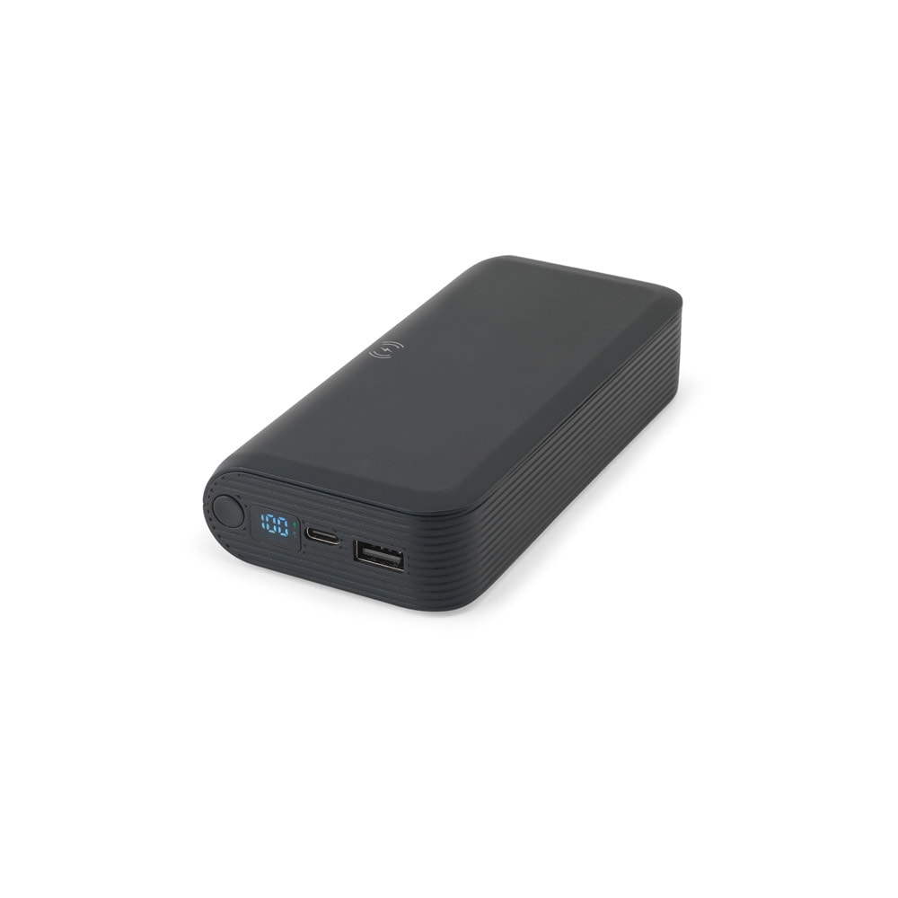 BECKER 20. Bateria portátil com carregador por indução super-rápido (20'000 mAh), em ABS 100% reciclado Code.: 97144